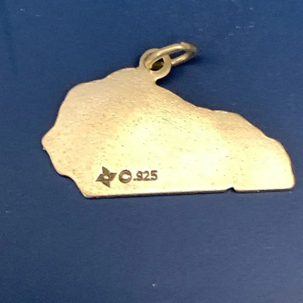 .925 Kentucky State Sterling Silver Jewelry Charm #horse #Blue Grass #bourbon